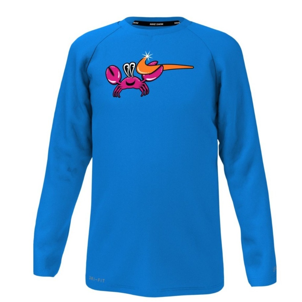 Nike Kids Boy's Size 4 - Long Sleeve Hydroguard Swimming UPF40